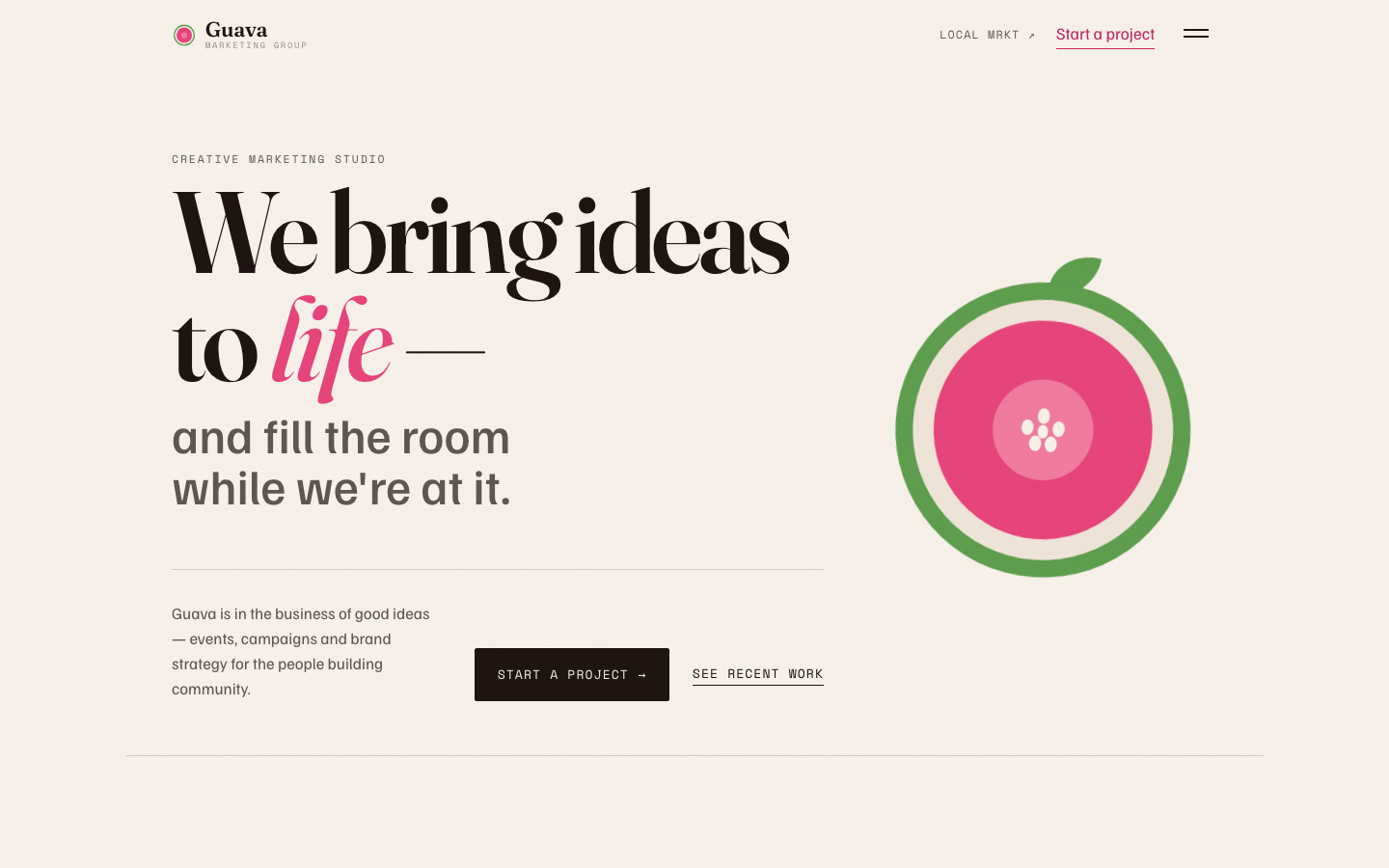 Guava Marketing Group — live site homepage